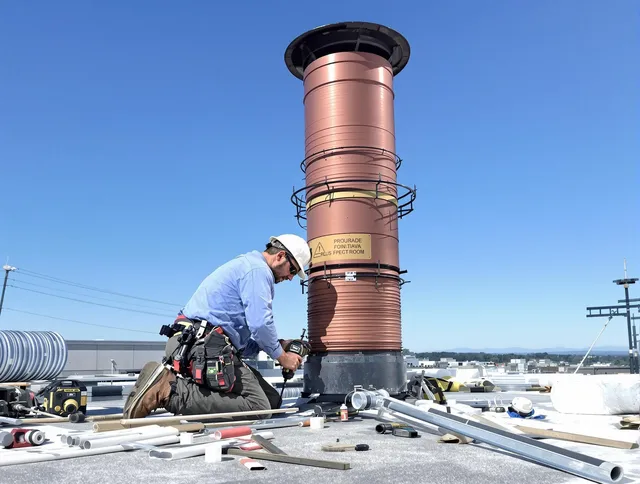 Installed chimney liner by Brookfield Chimney Sweep in Brookfield, CT
