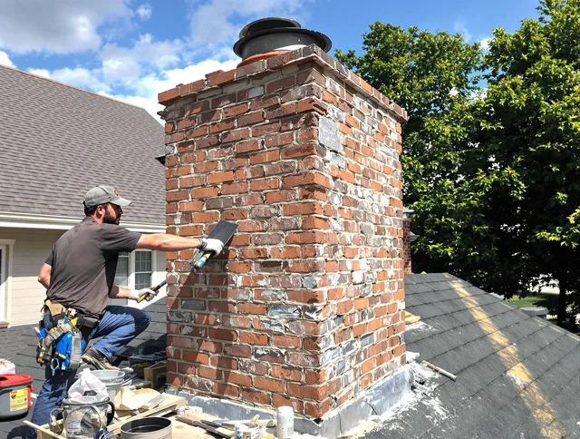 Completed chimney rebuild by Brookfield Chimney Sweep in Brookfield, CT