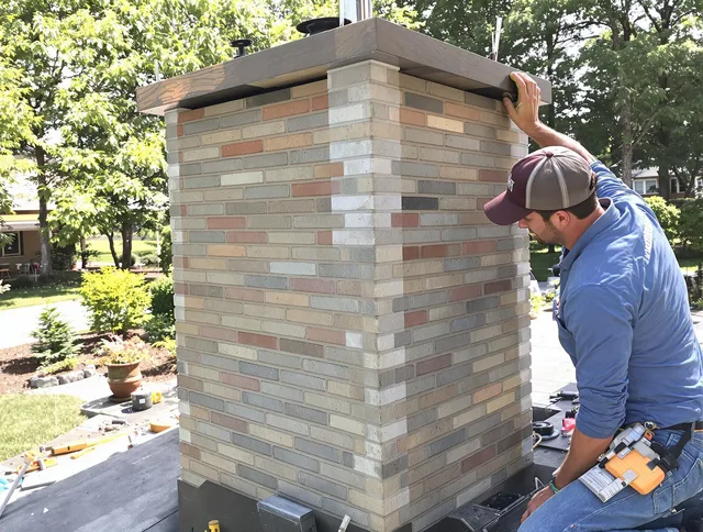 Brookfield Chimney Sweep completing a modern chimney remodel in Brookfield, CT