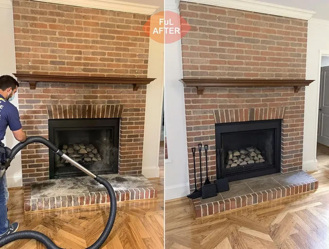 Brookfield Chimney Sweep carefully sanitizing a fireplace in Brookfield, CT