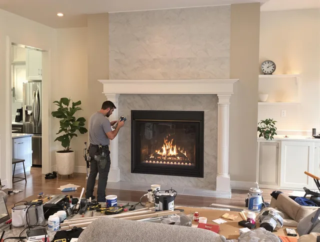 Newly installed fireplace by Brookfield Chimney Sweep in Brookfield, CT