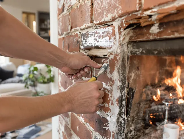 Routine fireplace repair by Brookfield Chimney Sweep in Brookfield, CT