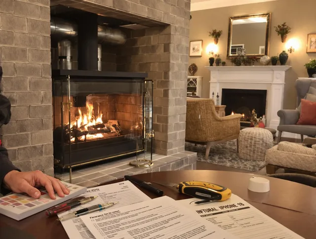 Brookfield Chimney Sweep verifying fireplace safety measures in Brookfield, CT
